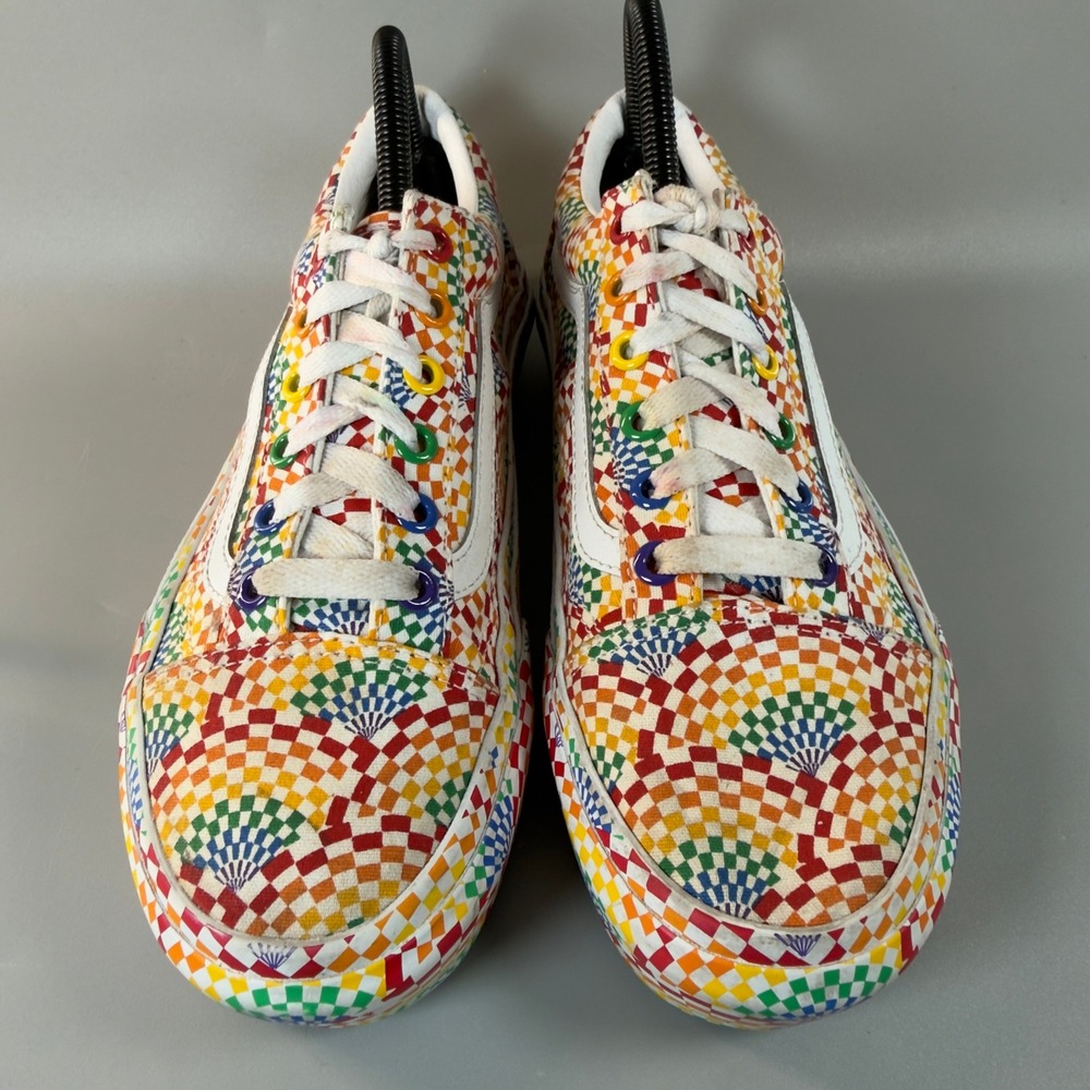 Vans Old Skool Platform Pride Womens 7.5 7 1/2 Rainbow All Over Skate‎ Shoe Lace - Picture 3 of 16